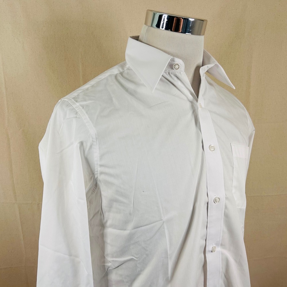 NWOT Louis Martin 14-14.5 34/35 Regular Fit Dress Shirt White Cotton Blend Mens